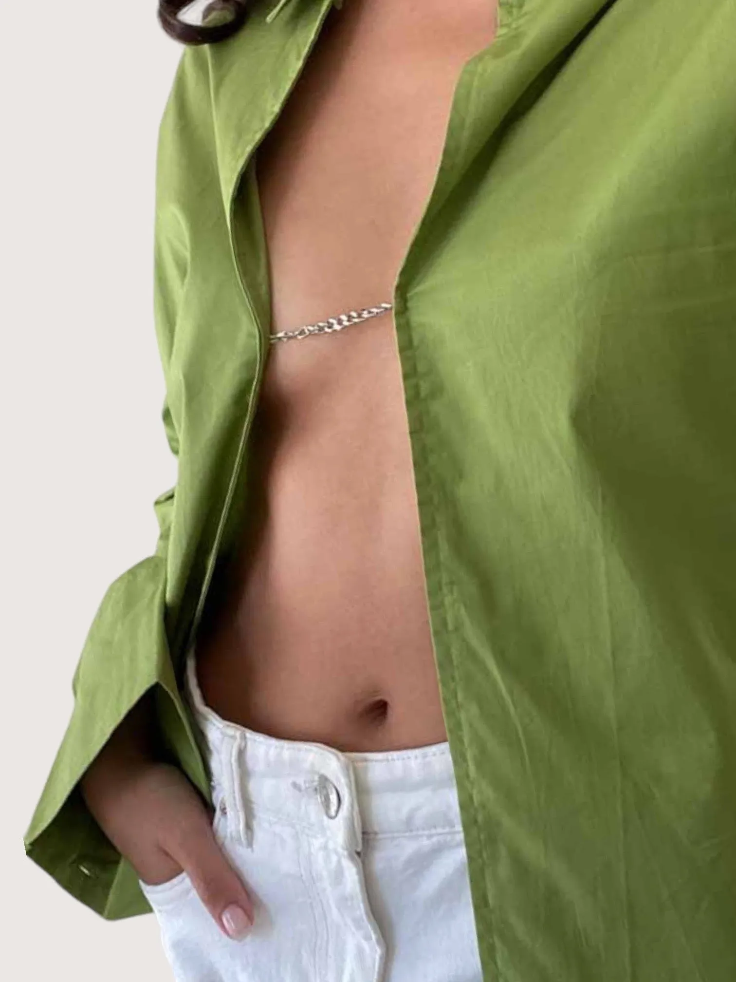 Open Front Chain Blouse