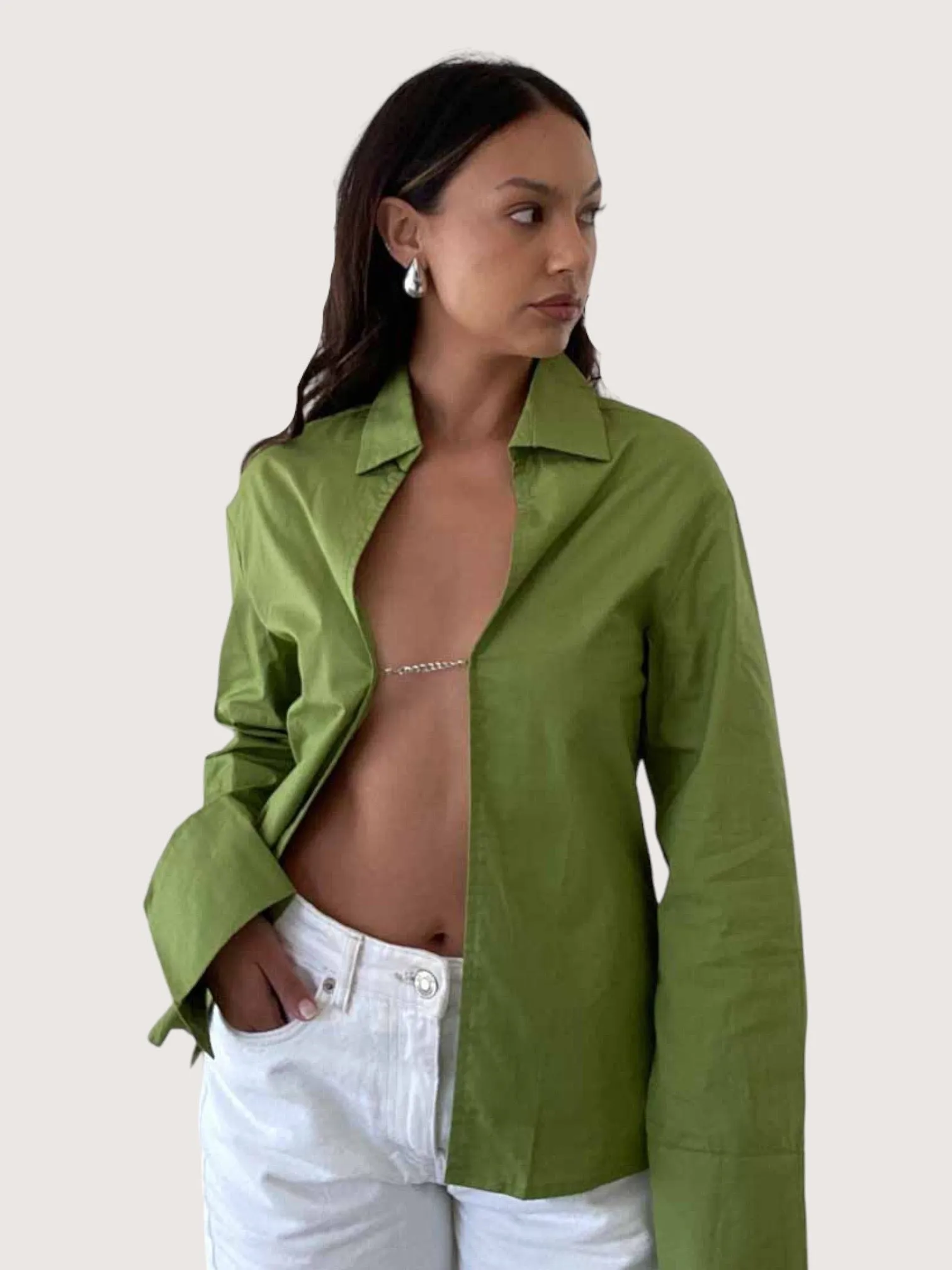 Open Front Chain Blouse