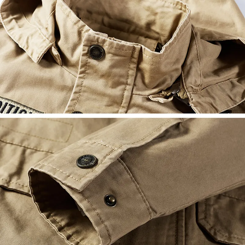 Outdoor Cotton Hooded Mid-length Men's Jacket