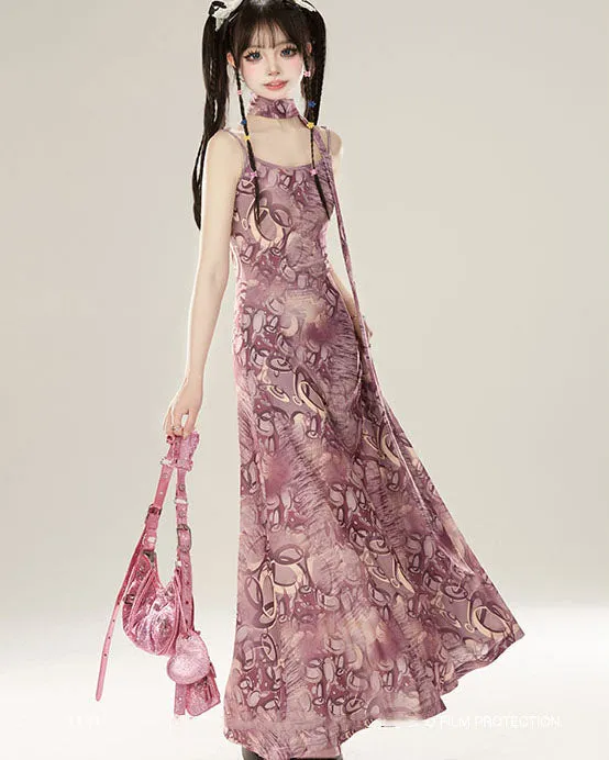 Purple Summer Mid-length Dress