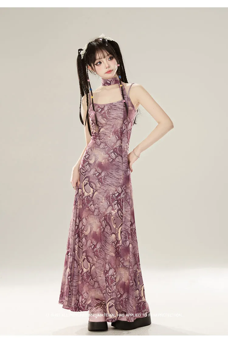 Purple Summer Mid-length Dress