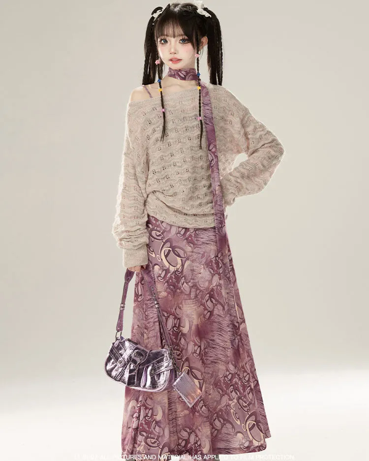Purple Summer Mid-length Dress