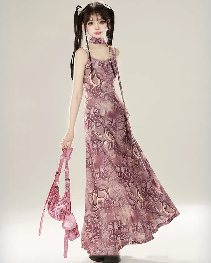 Purple Summer Mid-length Dress