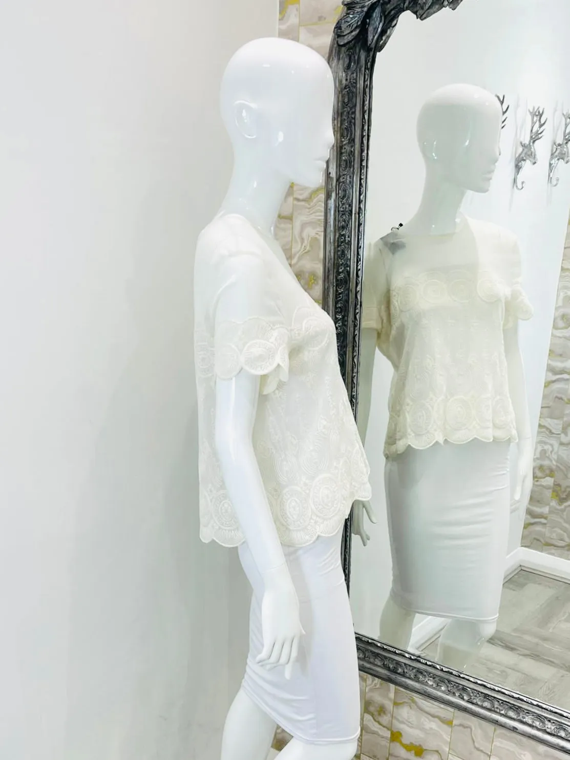 Ralph Lauren Cotton/Lace Top. Size XL
