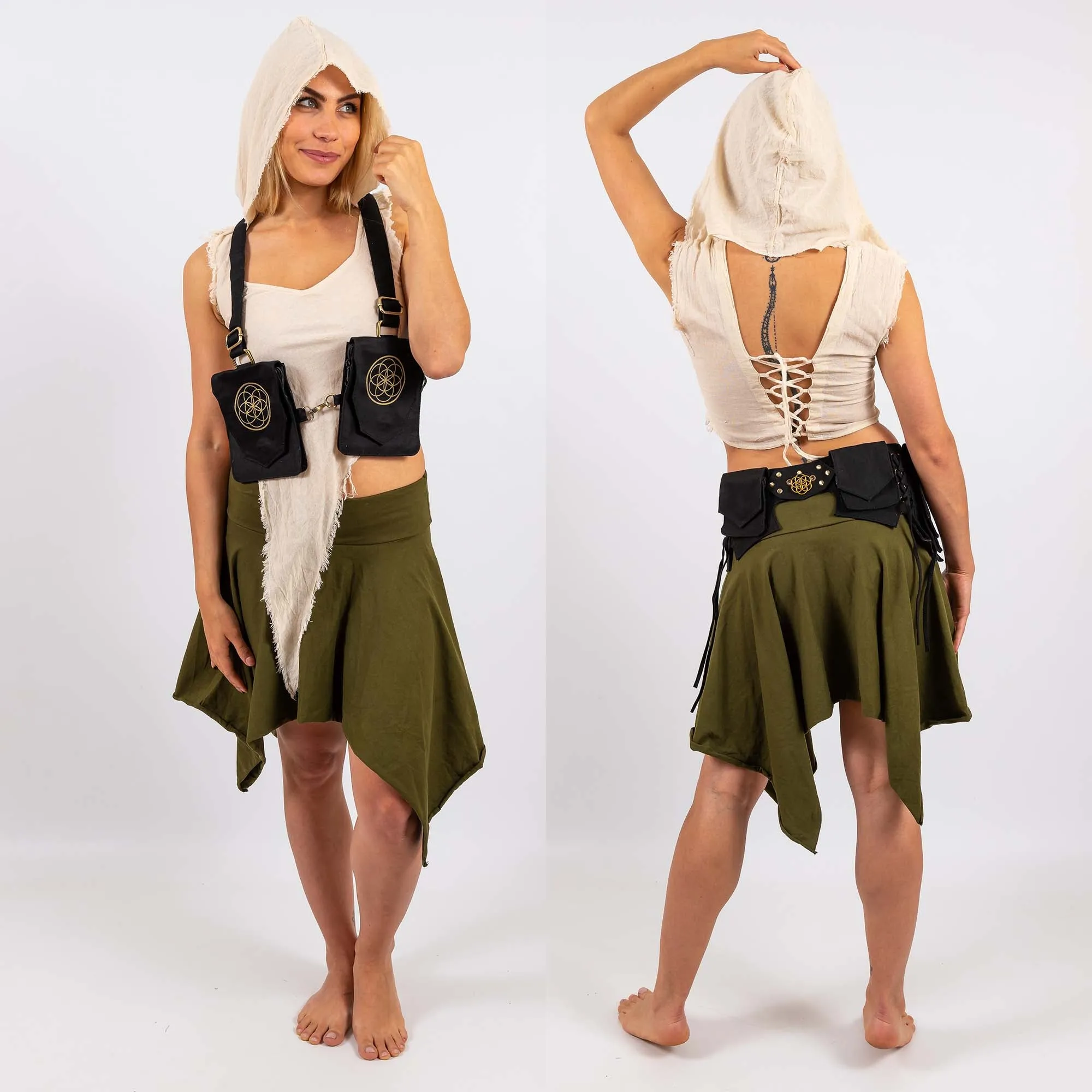 Reversible Hooded Top - Raw Cotton