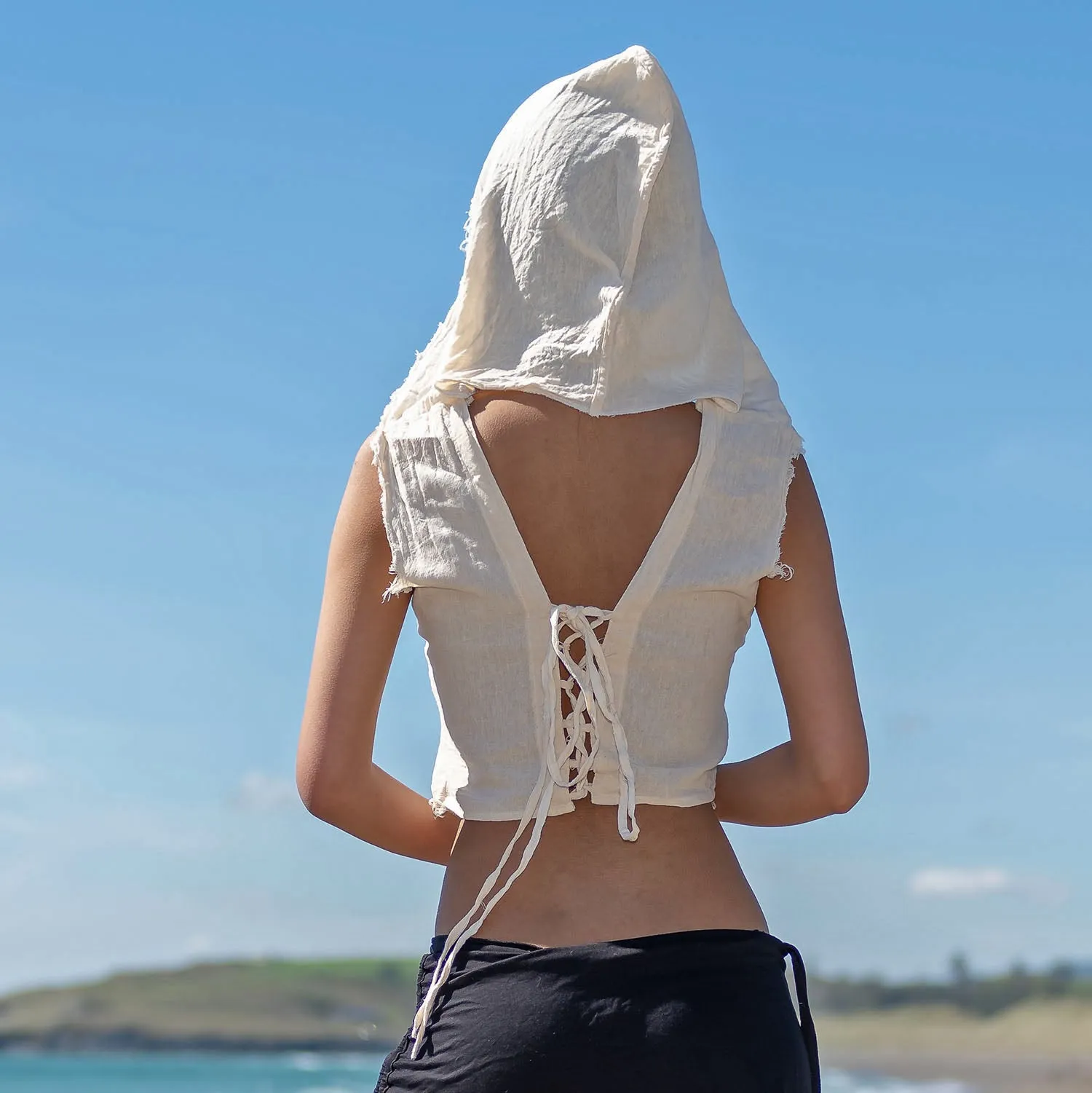 Reversible Hooded Top - Raw Cotton
