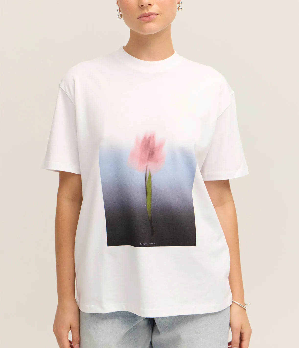 Saeira T-Shirt in Blurred Tulip White