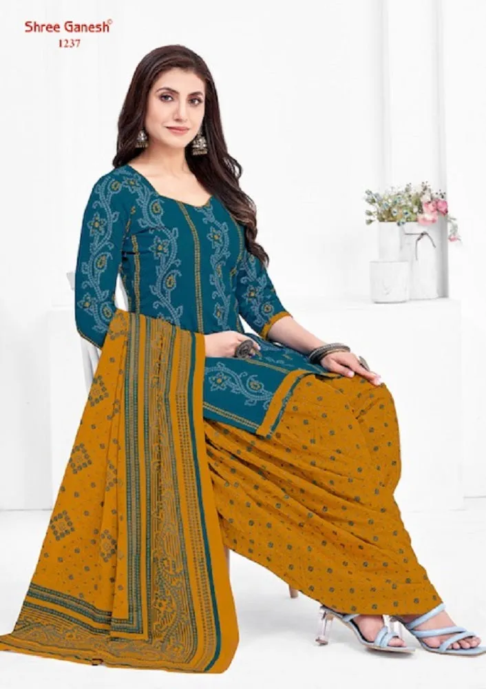 Shree Ganesh Bandhni Patiyala Special Vol-2 Series 1231-1245 Pure Cotton Suit (440x15)