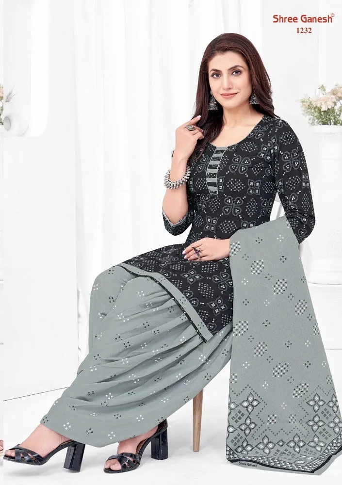 Shree Ganesh Bandhni Patiyala Special Vol-2 Series 1231-1245 Pure Cotton Suit (440x15)
