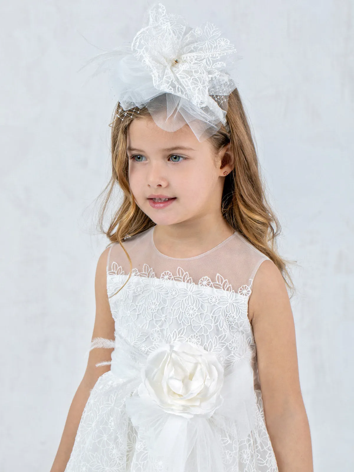 Sleeveless lace dress for girl - ANTIOPE