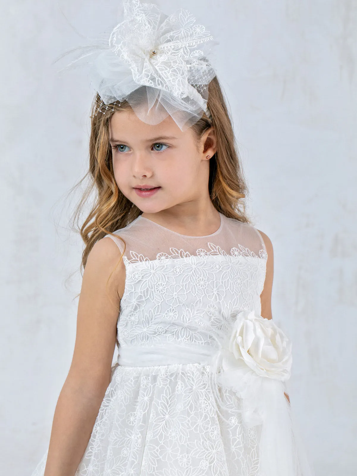 Sleeveless lace dress for girl - ANTIOPE