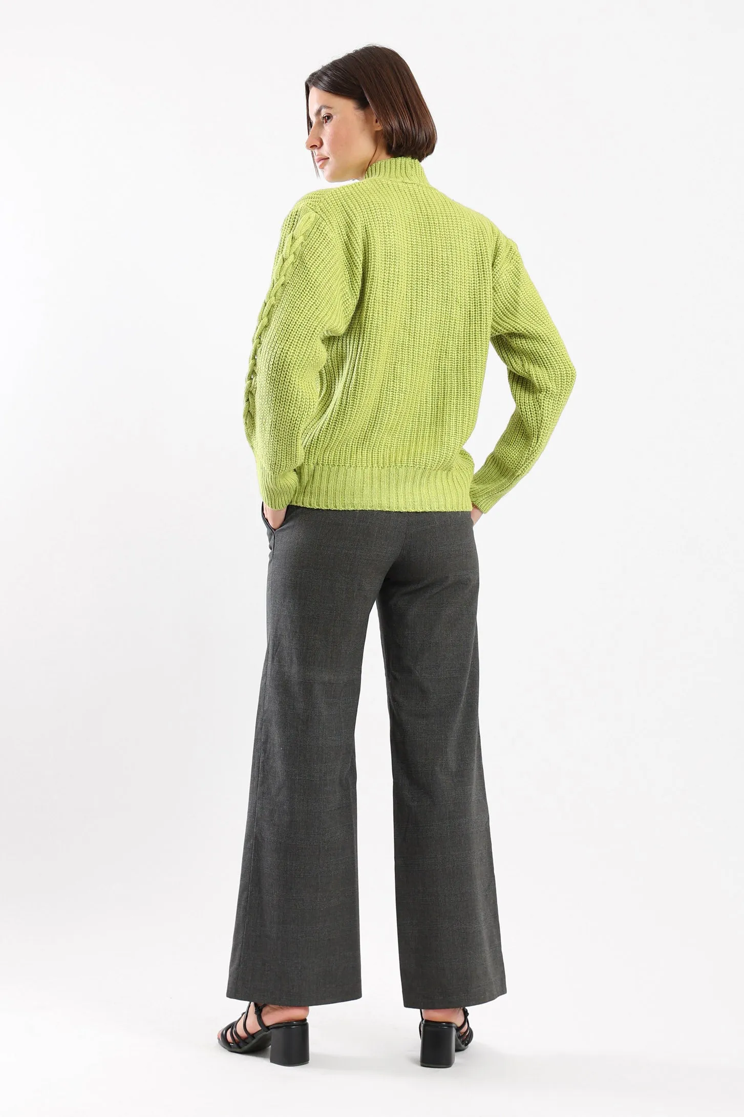 SNUGGLE KNIT CARDIGAN - LIME GREEN