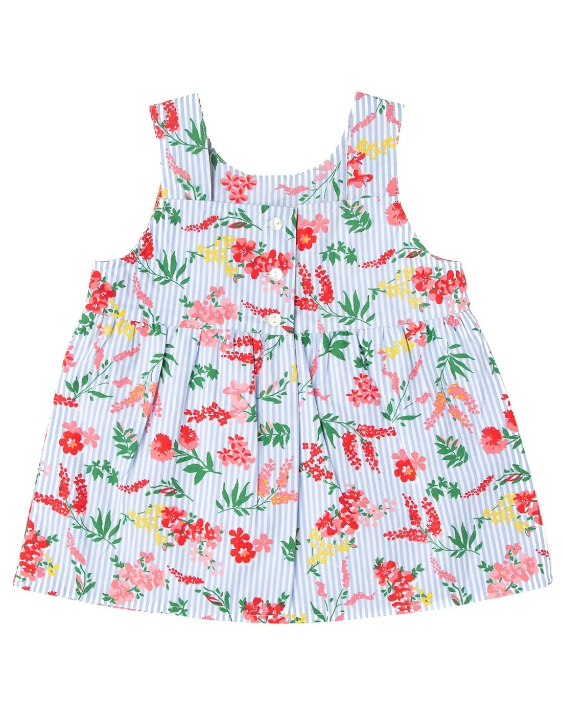Striped Floral Printed Top With Red Shorts