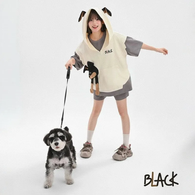 Summer Cartoon Doberman 3D Embroidery Decorative T-shirt