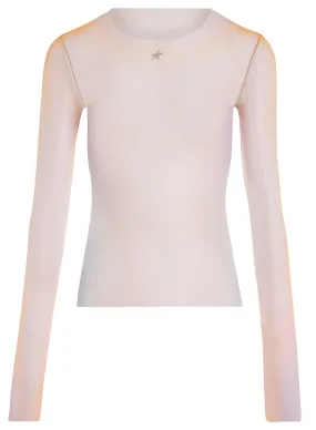 tan gradient-effect long-sleeved top