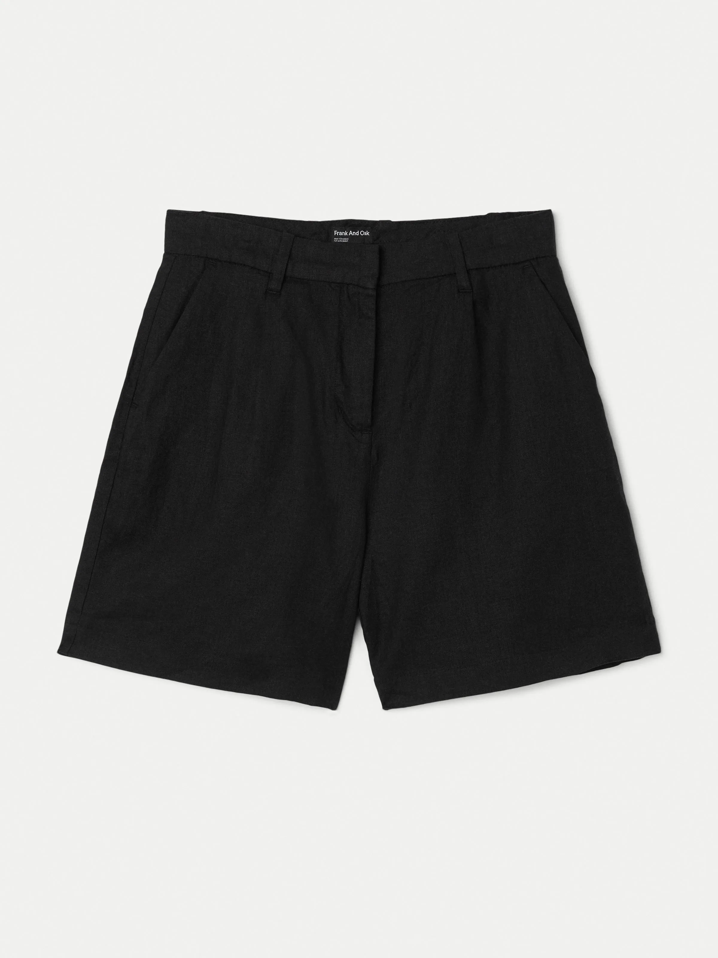 The Amelia Linen Balloon Short in Black