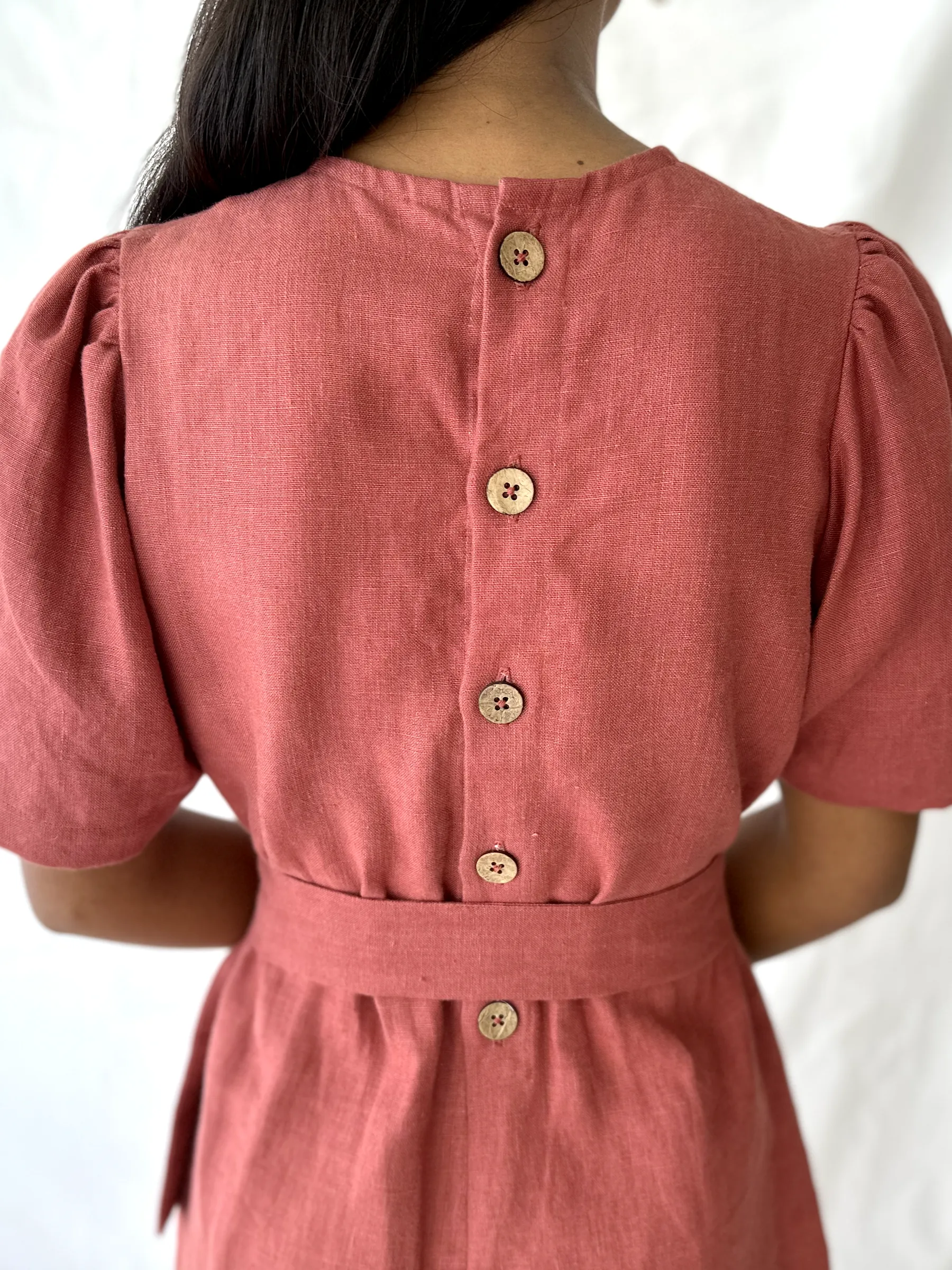 The Terra Short Sleeved Linen Jumpsuit