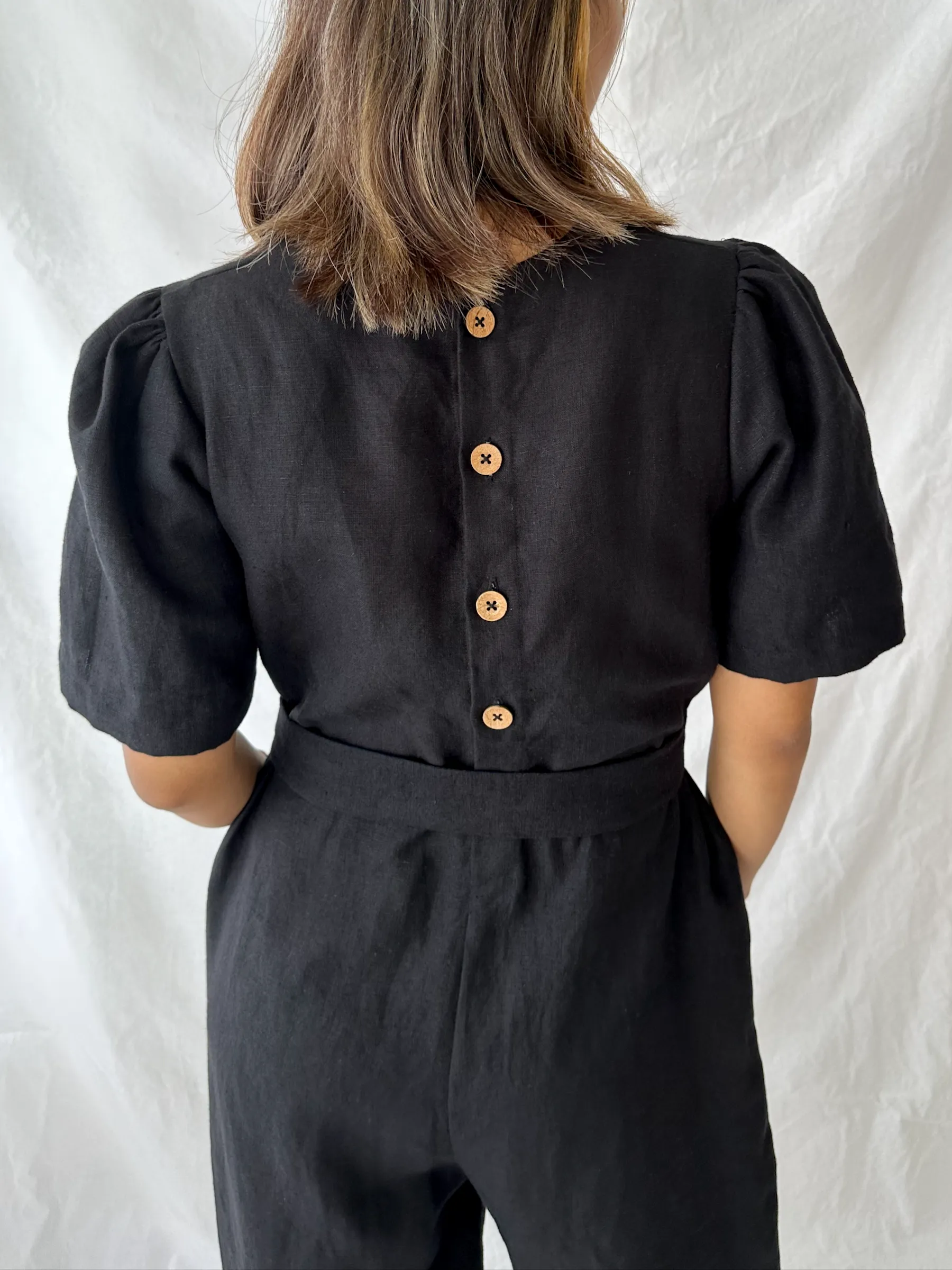 The Terra Short Sleeved Linen Jumpsuit
