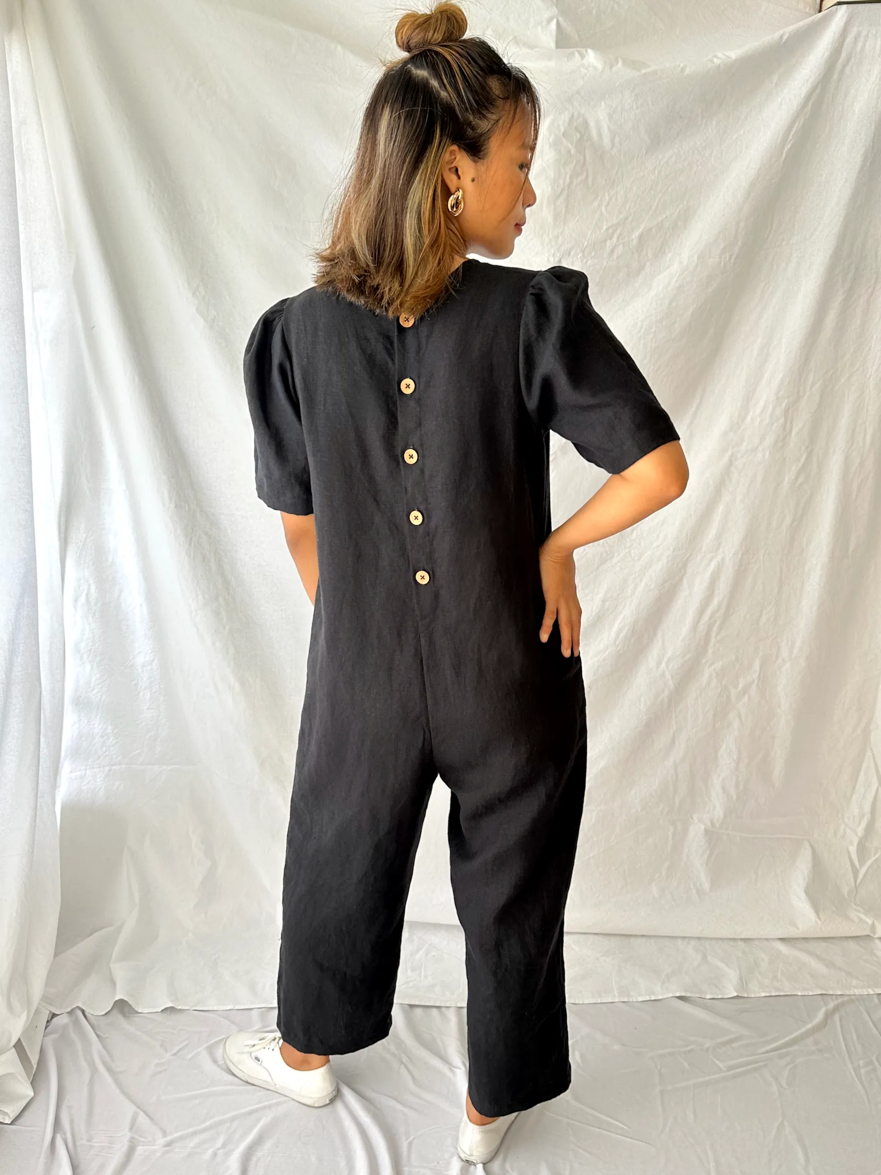 The Terra Short Sleeved Linen Jumpsuit