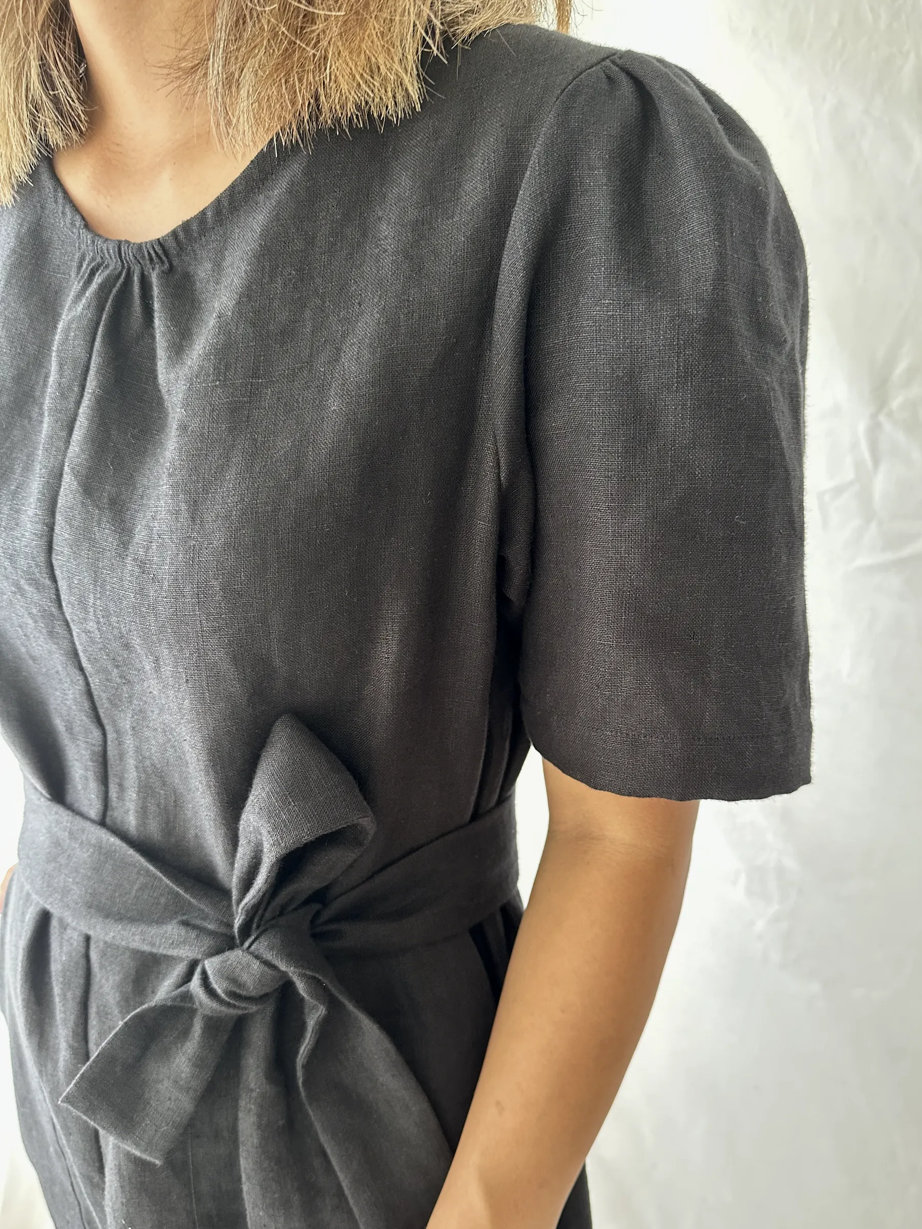 The Terra Short Sleeved Linen Jumpsuit