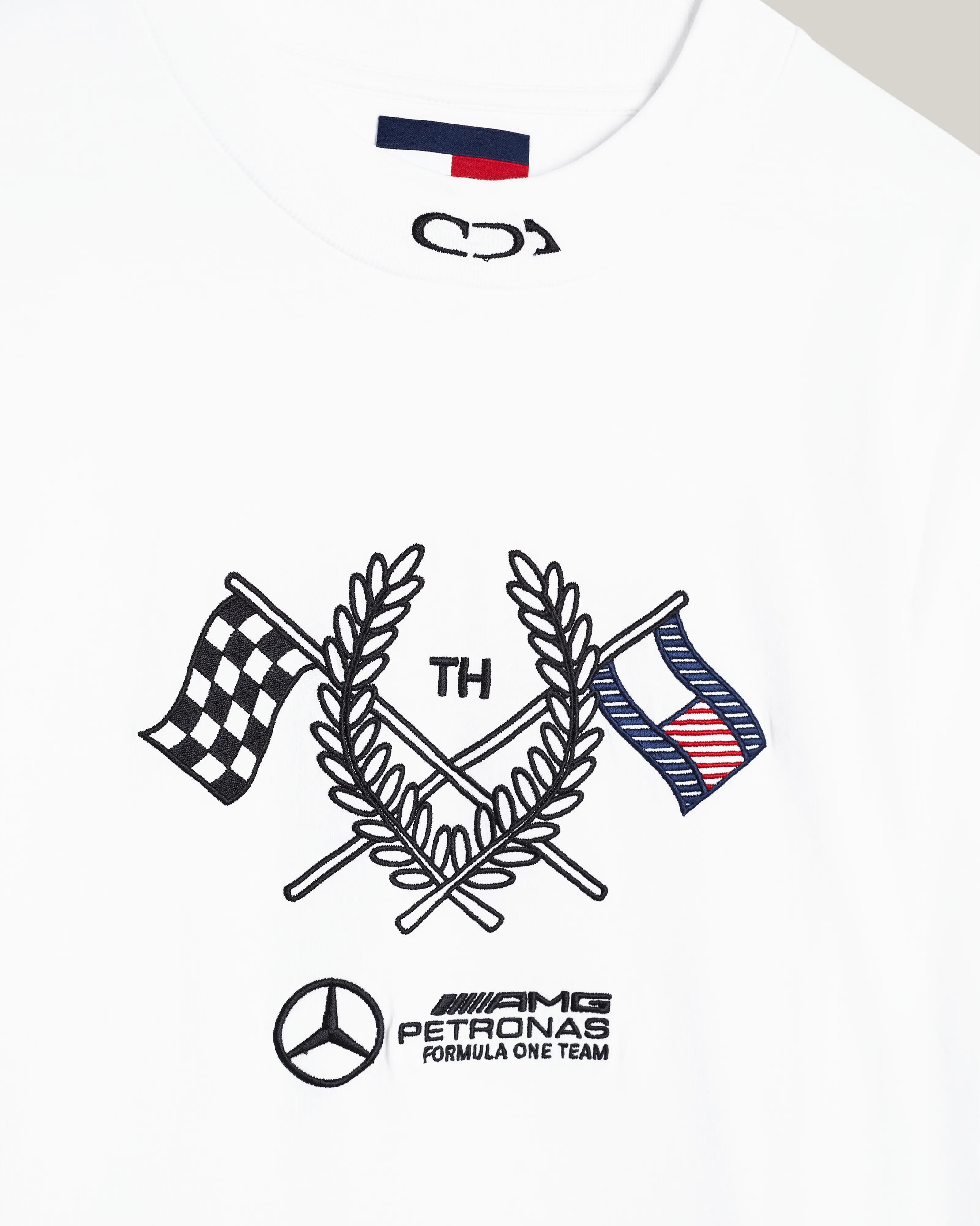 Tommy Hilfiger x Mercedes-AMG F1 x Clarence Ruth White Long Sleeve Tee