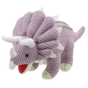 Triceratops Soft Toy (Small Lilac) - Wilberry Knitted