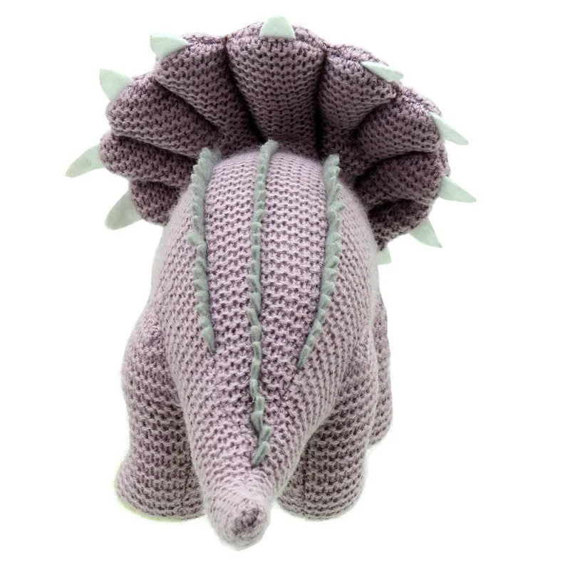 Triceratops Soft Toy (Small Lilac) - Wilberry Knitted
