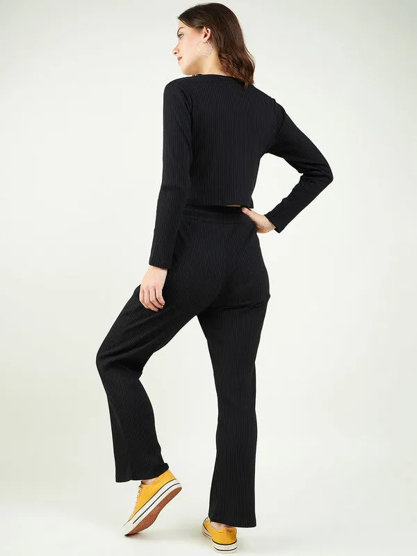 V Neck Long Sleeves Odour Free Top With Trouser For Women