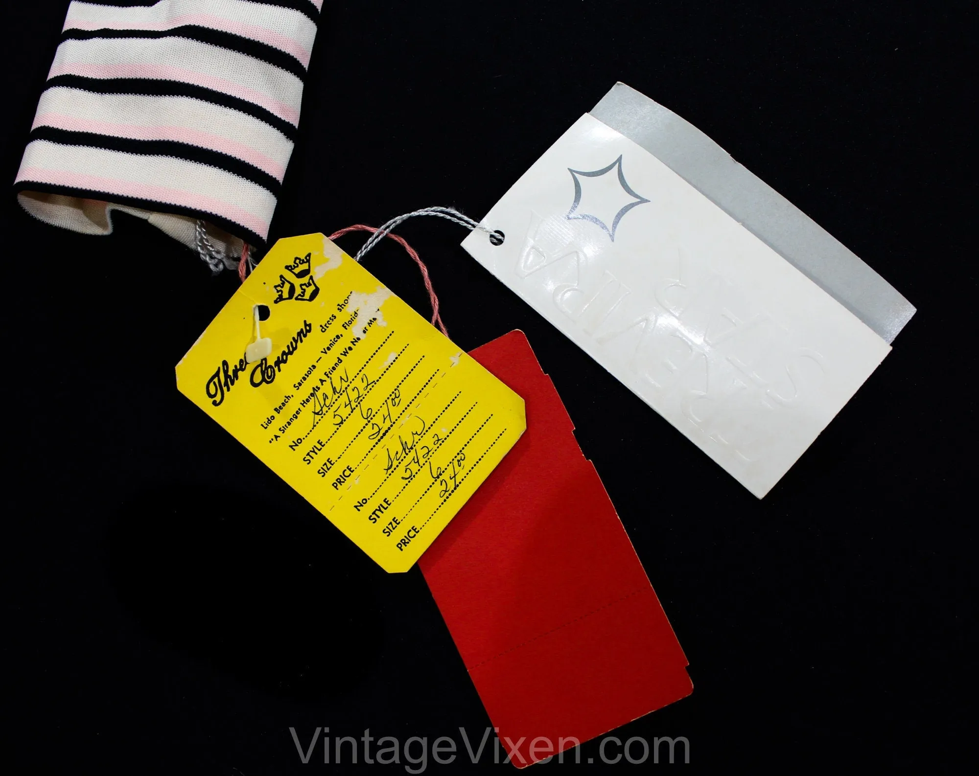 XXS Small Striped Top - Retro 70s Long Sleeved Knit Shirt & Kerchief - Euro Gondolier Style Stripes - Black Rose Pink Ivory - Bust 31
